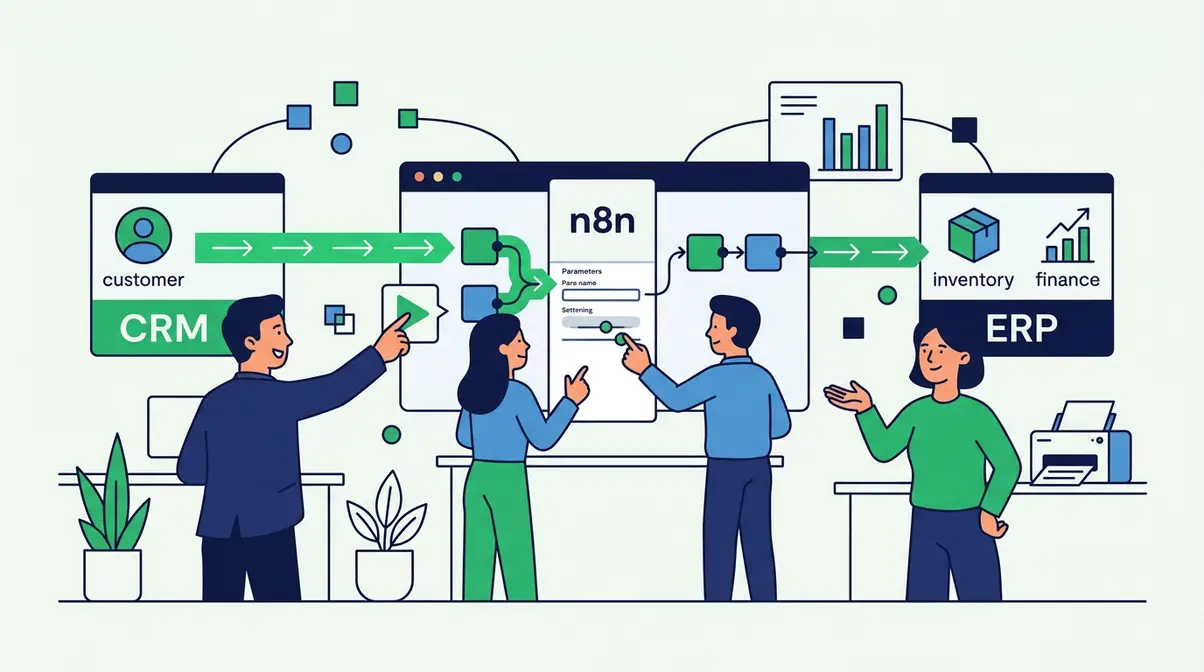 n8n интеграция CRM ERP за МСП: Свържете системите си без enterprise бюджет
